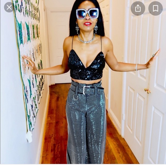 I.AM.GIA | Pants u0026 Jumpsuits | Iamgia Silver Sparkle Pants | Poshmark